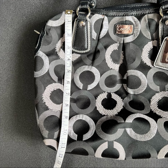 Coach Designer Signature Coated Canvas Leather Satchel Handbag Shoulder Bag EUC - Picture 6 of 8